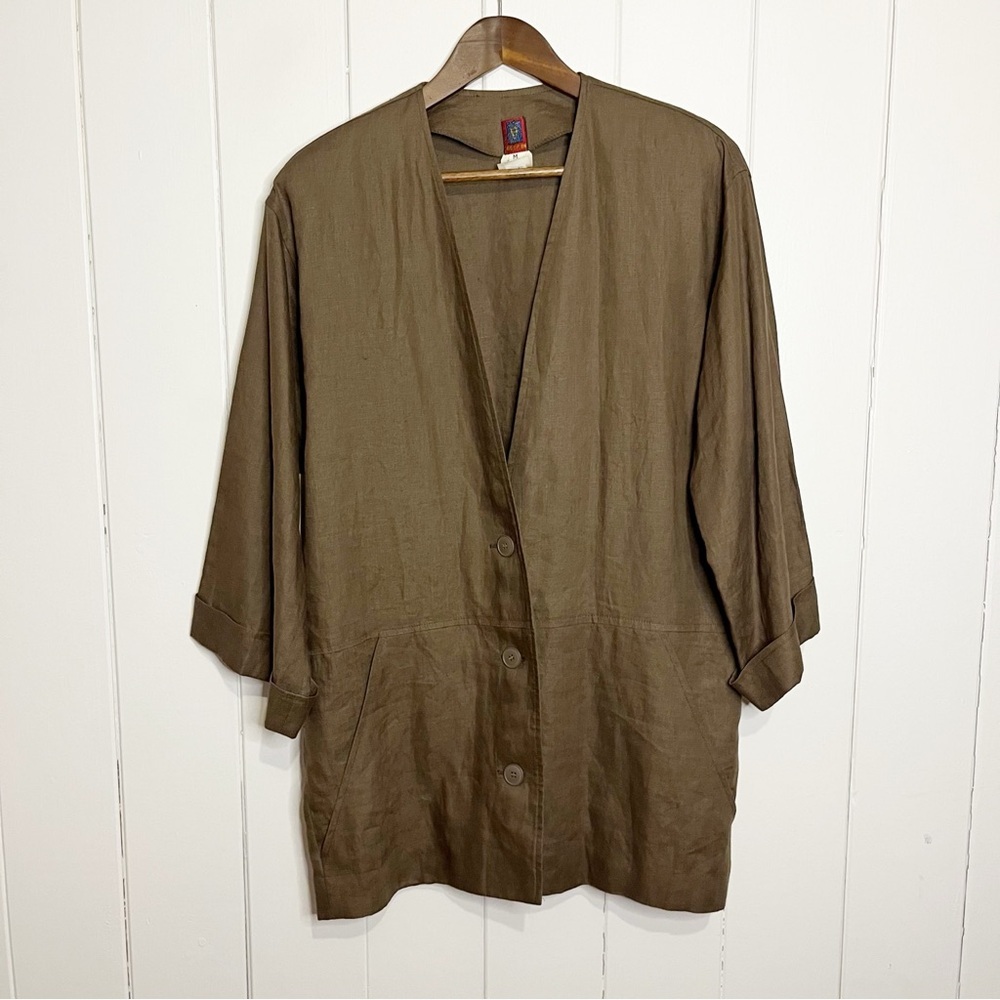Vintage Anne Klein 100% Linen Coat. Size Medium.